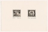 Artist: b'Mombassa, Reg.' | Title: b'Ones and...twos' | Date: 2002 | Technique: b'etching and aquatint, printed in brown ink, from one plate'