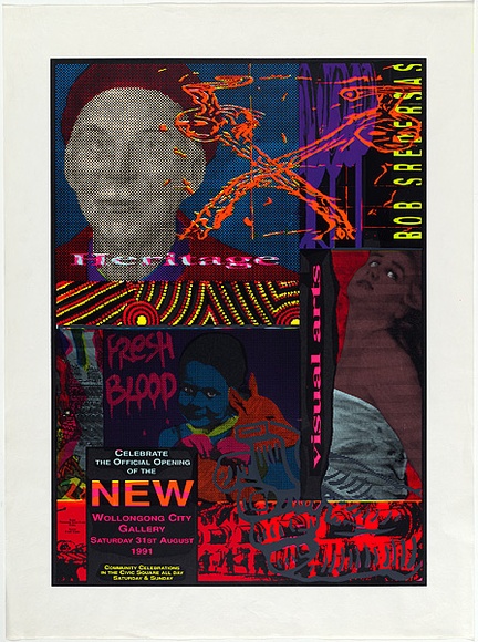 Title: b'New Wollongong City Gallery' | Date: 1991 | Technique: b'screenprint, printed in colour, from eight stencils'