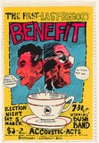 Artist: b'Locklan.' | Title: b'The first-last-resort benefit...Katoomba Community Hall' | Date: 1983 | Technique: b'screenprint, printed in colour, from four stencils'