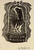 Artist: b'OGILVIE, Helen' | Title: b'not titled [Winged horse in cage].' | Date: c.1937 | Technique: b'wood-engraving, printed in black ink, from one block'