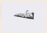 Artist: b'HAHA,' | Title: b'M-train.' | Date: 2004 | Technique: b'stencil, printed in black ink, from one stencil'