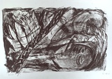 Artist: Smith, Tim. | Title: (Abstract figure) | Date: 1986 | Technique: lithograph, printed in black ink, from one stone