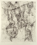 Artist: b'Bragge, Anita.' | Title: b'Monkeys' | Date: 1997, February | Technique: b'drypoint, printed in black ink, from one plate'