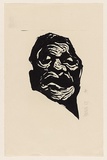 Title: not titled [head] | Date: 1967 | Technique: linocut, printed in two black inks, from two blocks