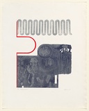 Artist: b'EWINS, Rod' | Title: b'Moonshot.' | Date: 1971 | Technique: b'relief-print from found object, screenprint and etching from one aluminium plate'