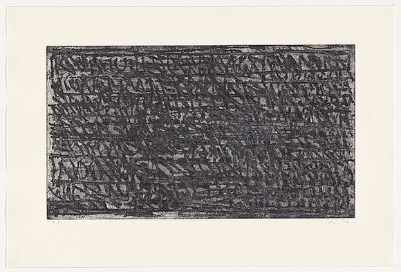 Artist: b'LOANE, John' | Title: b'Honestly, my head is completely full of cobwebs [4]' | Date: 2002 | Technique: b'etching, printed in black and brown ink, from two copper plates'