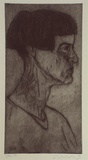 Artist: b'Lincoln, Kevin.' | Title: b'not titled [Heidi Wood]' | Date: 2000, May | Technique: b'etching, printed in black ink, from one plate'