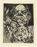 Artist: Esson, Michael. | Title: Self portrait '97. | Date: 2000 | Technique: etching and aquatint, printed in black ink, from two plates