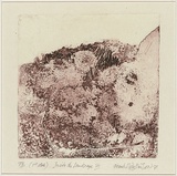 Artist: b'Hodgkinson, Frank.' | Title: b'Inside the landscape III' | Date: 1971 | Technique: b'hard ground, deep etching, printed in magenta'