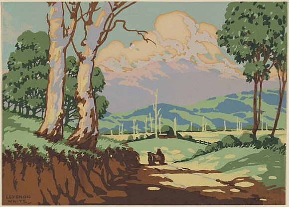 Artist: b'Leyshon White, Cyril.' | Title: b'Homeward Bound.' | Date: c.1930s | Technique: b'screenprint, printed in colour, from multiple stencils'