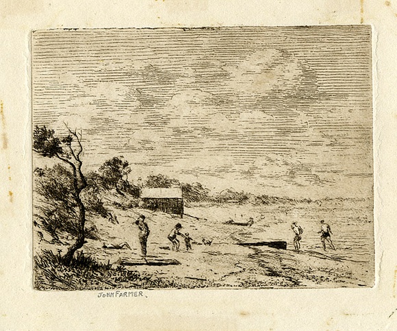 Artist: b'Farmer, John.' | Title: b'The beach at Frankston.' | Date: 1962 | Technique: b'etching, printed in brown ink with plate-tone, from one plate'