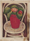 Artist: ROSENGRAVE, Harry | Title: The flowerpot | Date: 1956 | Technique: lithograph, printed in colour, printed from four plates