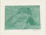 Artist: Clarmont, Sammy. | Title: Mangrove Jack | Date: 1997, August | Technique: linocut, printed green ink, from one block