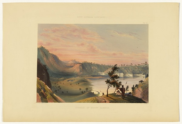 Artist: b'Angas, George French.' | Title: b'Interior of Mount Gambier.' | Date: 1846-47 | Technique: b'lithograph, printed in colour, from multiple stones; varnish highlights by brush'