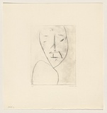 Title: Head 2 | Date: 1977 | Technique: drypoint, printed in black ink, from one perspex plate