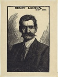 Artist: b'LINDSAY, Lionel' | Title: b'Henry Lawson' | Date: 1922 | Technique: b'wood-engraving, printed in black ink, from one block' | Copyright: b'Courtesy of the National Library of Australia'