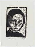 Artist: MADDOCK, Bea | Title: Mask-head | Date: (1964) | Technique: woodcut, printed in black ink, from one block