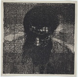 Artist: b'MADDOCK, Bea' | Title: b'Head I: Etching experiment' | Date: 1972 | Technique: b'photo-etching and aquatint'