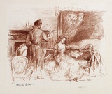 Artist: Conder, Charles. | Title: Coralie. | Date: 1899 | Technique: transfer-lithograph, printed in brownish red ink, from one stone
