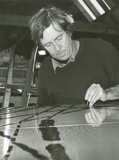 Artist: b'Heath, Gregory.' | Title: b'Portrait of Max Miller, Australian printmaker, 1989' | Date: 1989