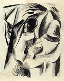 Artist: French, Len. | Title: Fish in hand [recto]: Fish in hand [verso]. | Date: (1955) | Technique: lithograph, printed in black ink, from one plate | Copyright: © Leonard French. Licensed by VISCOPY, Australia