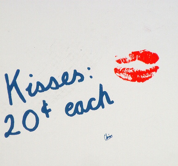 Artist: b'MACKINOLTY, Chips' | Title: b'Kisses: 20 cents each' | Technique: b'screenprint, printed in colour, from multiple stencils'