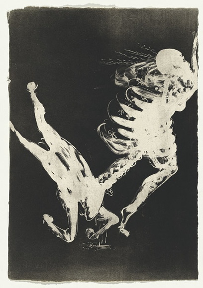 Artist: b'BOYD, Arthur' | Title: bThe Unicorn's survival litany. | Date: 1973-74 | Technique: b'aquatint, printed in black ink, from one plate' | Copyright: b'Reproduced with permission of Bundanon Trust'