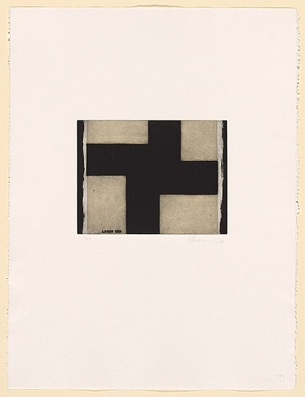 Artist: b'Harris, Brent.' | Title: b'Lands end' | Date: 1988 | Technique: b'etching and aquatint, printed in black ink, from one zinc plate'