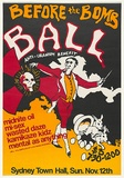 Artist: b'MACKINOLTY, Chips' | Title: b'Before the bomb ball. Anti-uranium benefit.' | Date: 1978 | Technique: b'screenprint, printed in colour, from three stencils'