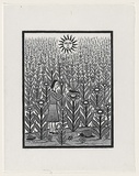Artist: Groblicka, Lidia. | Title: Meadow | Date: 1979 | Technique: woodcut, printed in black ink, from one block; touched with white gouache