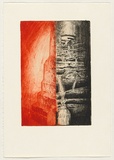 Artist: b'ARNOLD, Raymond' | Title: b'Artificial nature V.' | Date: 1992 | Technique: b'etching, printed in red and black ink, from two plates'