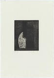 Artist: Lincoln, Kevin. | Title: not titled [white semi-oval and black columns] | Date: 1990 | Technique: etching and aquatint, printed in black ink, from one plate