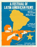 Artist: b'MACKINOLTY, Chips' | Title: b'A festival of Latin American films' | Date: 1976 | Technique: b'screenprint, printed in colour, from three stencils'
