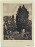 Artist: b'LINDSAY, Lionel' | Title: b'The deserted shrine.' | Date: 1907 | Technique: b'etching and aquatint, printed in warm black ink, from one copper plate' | Copyright: b'Courtesy of the National Library of Australia'