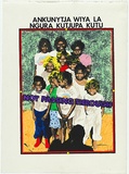 Artist: b'WORSTEAD, Paul' | Title: b'Not passing through - ANKUNYTJA WIYA LA NGURA KUTJUPA KUTU' | Date: 1983 | Technique: b'screenprint, printed in colour, from six stencils; hand-coloured' | Copyright: b'This work appears on screen courtesy of the artist'