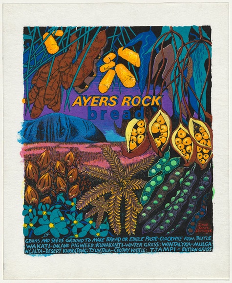 Artist: b'WORSTEAD, Paul' | Title: b'Ayers Rock Bread' | Date: 1985 | Technique: b'screenprint, printed in colour, from six stencils' | Copyright: b'This work appears on screen courtesy of the artist'