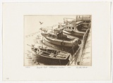 Artist: PLATT, Austin | Title: Seagulls rest, Woollongong harbour | Date: 1981 | Technique: etching, printed in black ink, from one plate
