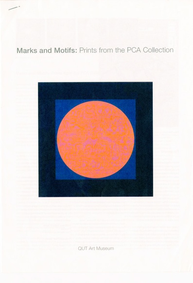 Artist: b'PRINT COUNCIL OF AUSTRALIA' | Title: b'Exhibition catalogue | Marks & motifs: Prints from the PCA [Print Council of Australia] collection. Brisbane QUT Art Museum, 22 June 27 August 2006 [and tour].' | Date: 2006