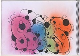 Title: b'Chickenpox' | Date: 2003-2004 | Technique: b'black felt tip pen and colour aerosol paint'