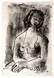 Artist: b'Barwell, Geoff.' | Title: b'(Seated maiden).' | Date: (1955) | Technique: b'lithograph, printed in black ink, from one plate'