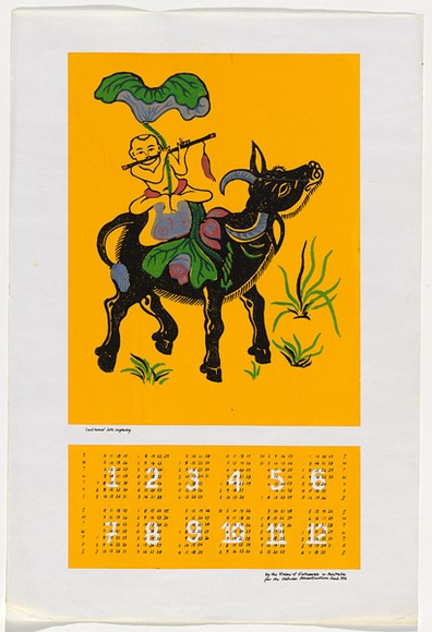 Artist: b'LITTLE, Colin' | Title: b'Calendar: Union of Vietnamese in Australia' | Date: 1976 | Technique: b'screenprint, printed in colour, from multiple stencils'