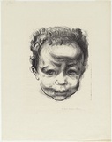 Artist: Counihan, Noel. | Title: A child's head. | Date: 1948 | Technique: lithograph, printed in black ink, from one stone
