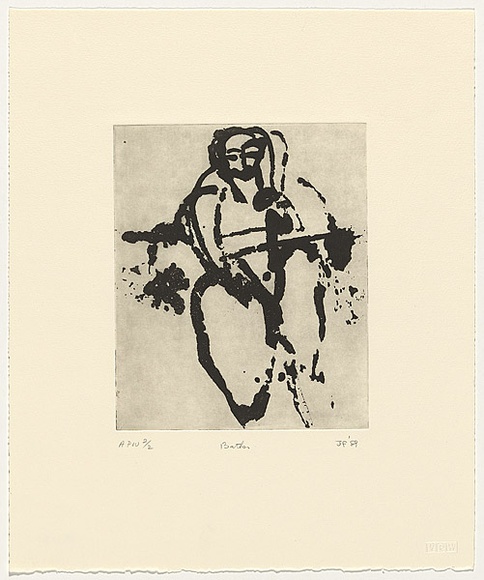 Artist: Furlonger, Joe. | Title: Bather (no.2) | Date: 1989 | Technique: etching, printed in black ink, from one plate