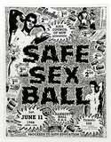 Artist: b'McDiarmid, David.' | Title: b'Safe Sex Ball' | Date: 1988 | Technique: b'screenprint, printed in black ink, from one stencil'