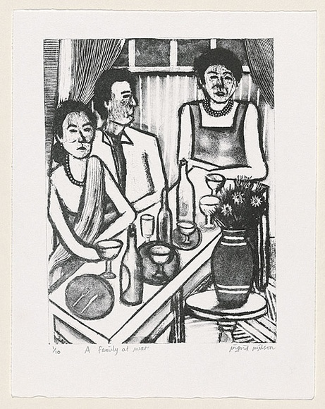 Title: b'A family at war.' | Date: 1999 | Technique: b'lithograph, printed in black ink, from one plate'