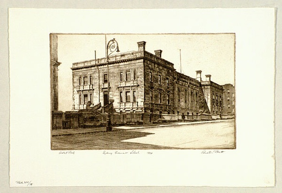 Artist: b'PLATT, Austin' | Title: b'Sydney Grammar School' | Date: 1934 | Technique: b'etching, printed in black ink, from one plate'