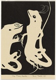 Artist: Thake, Eric. | Title: Greeting card: Christmas (the Plume Hunter) | Date: 1951 | Technique: linocut, printed in black ink, from one block