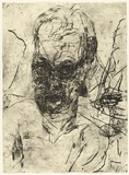 Artist: PARR, Mike | Title: Untitled self-portraits 6. | Date: 1990 | Technique: drypoint, printed in black ink, from one copper plate