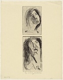 Artist: b'WALKER, Murray' | Title: b'Anxiety' | Date: 1966 | Technique: b'drypoint, printed in black ink, from two plates'