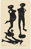 Artist: b'Thake, Eric.' | Title: b'Greeting card: Christmas (Ecstacy)' | Date: 1956 | Technique: b'linocut, printed in black ink, from one block'